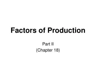 Factors of Production