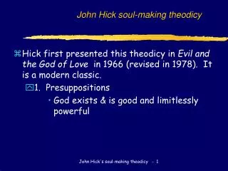 John Hick soul-making theodicy