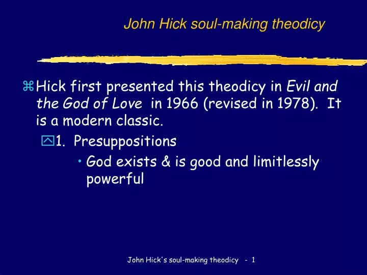 john hick soul making theodicy