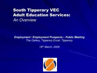South Tipperary VEC Adult Education Services: An Overview