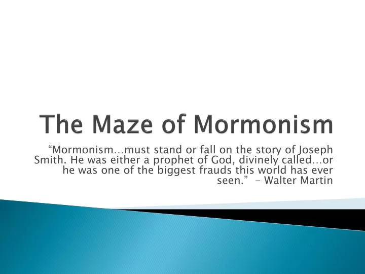 the maze of mormonism