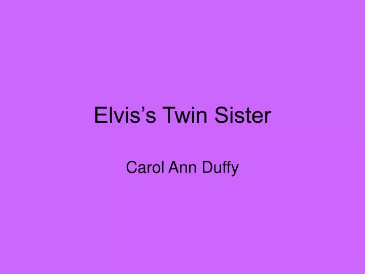 elvis s twin sister