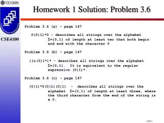 Homework 1 Solution: Problem 3.6