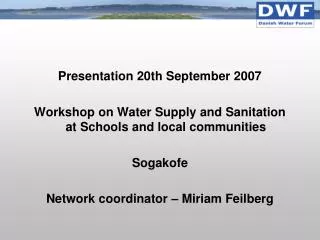 Presentation 20th September 2007