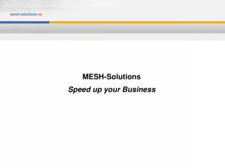 MESH-Solutions Speed up your Business