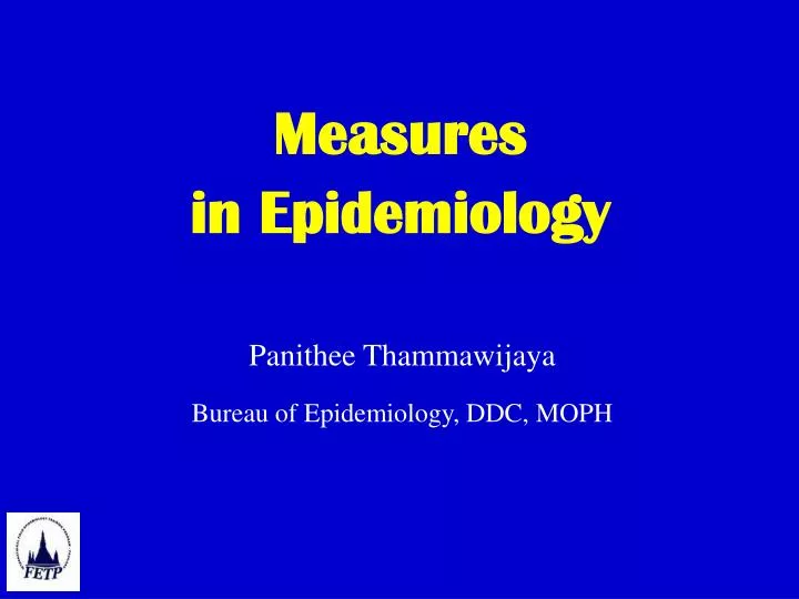 measures in epidemiology