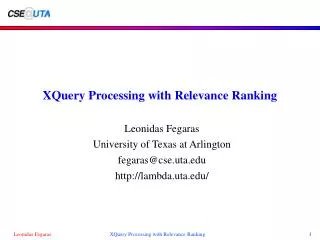 XQuery Processing with Relevance Ranking