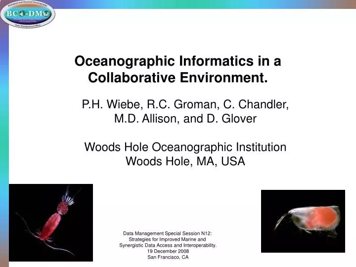 oceanographic informatics in a collaborative environment