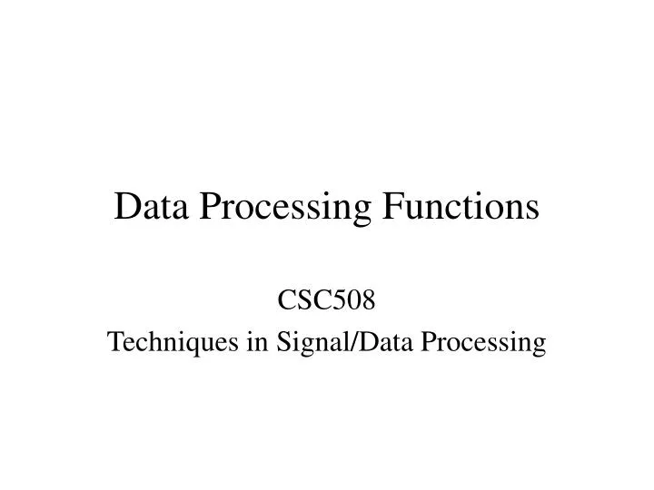 data processing functions