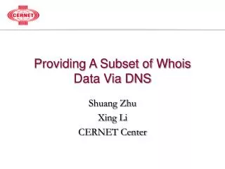 Providing A Subset of Whois Data Via DNS