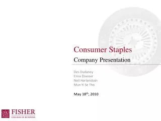 Consumer Staples Company Presentation
