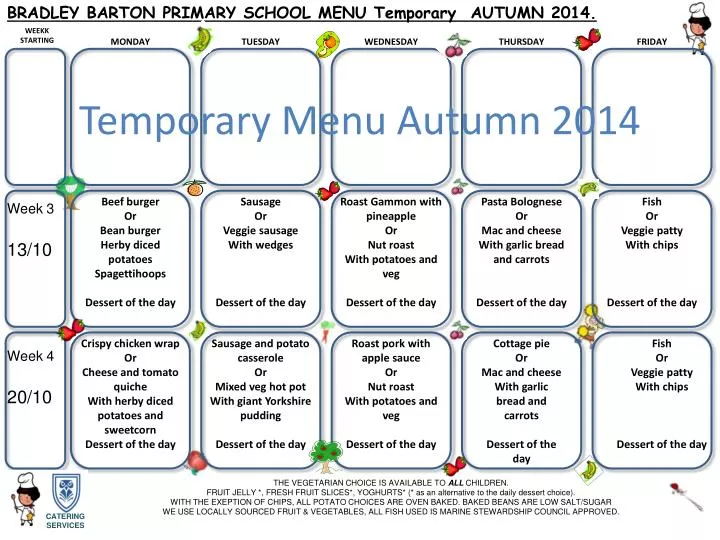 temporary menu autumn 2014