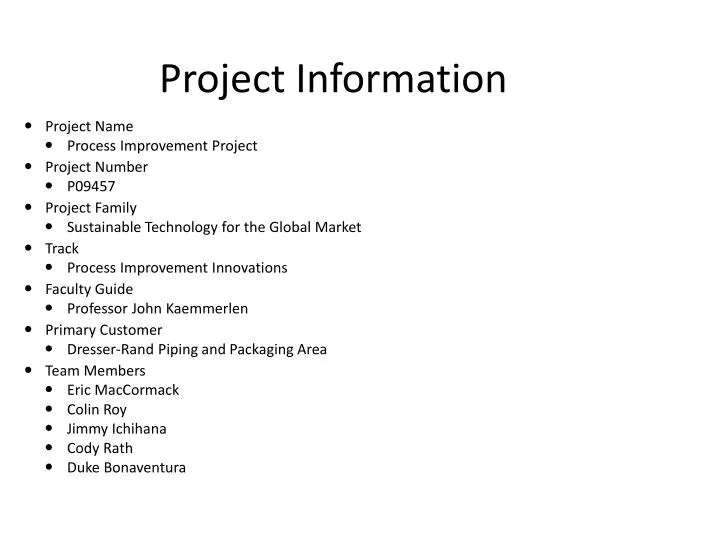project information