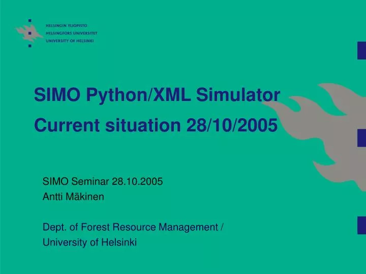 simo python xml simulator current situation 28 10 2005