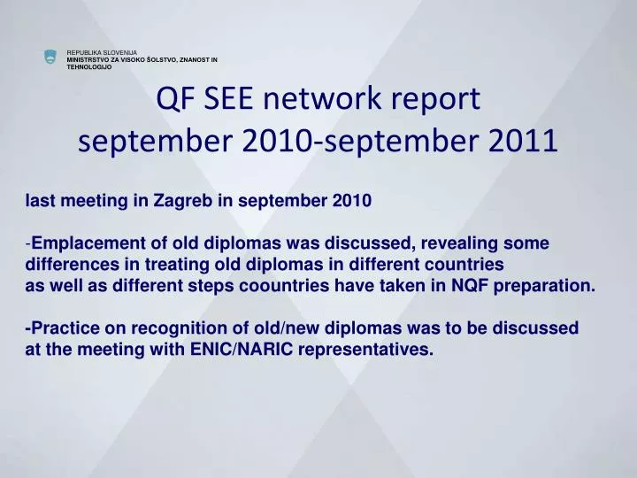 qf see network report september 2010 september 2011