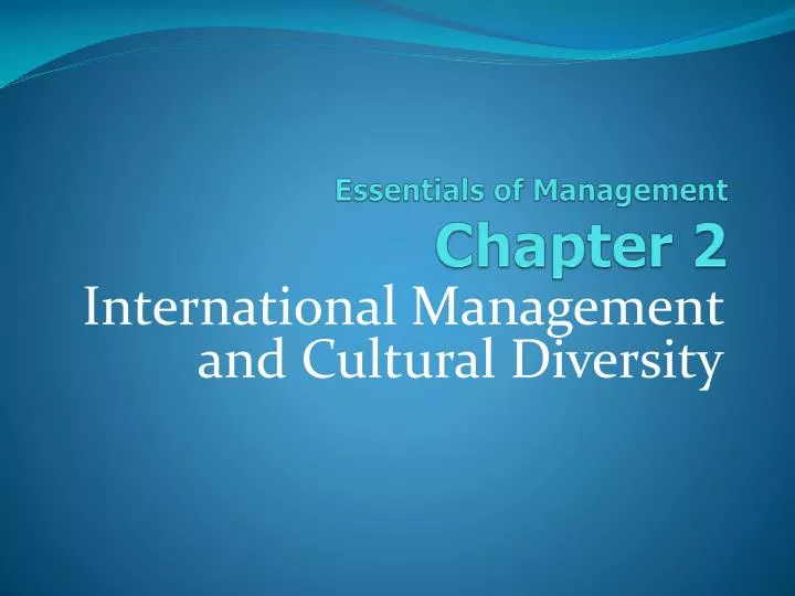 essentials of management chapter 2
