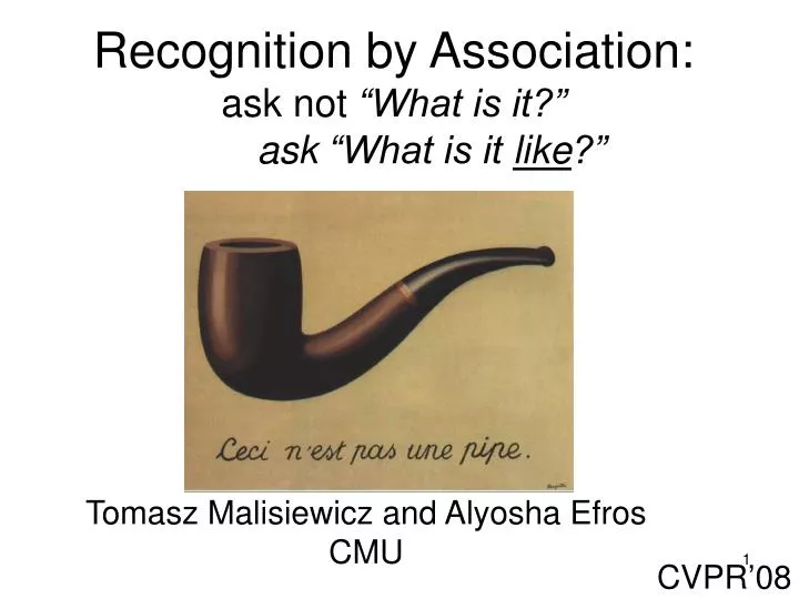 recognition by association ask not what is it ask what is it like