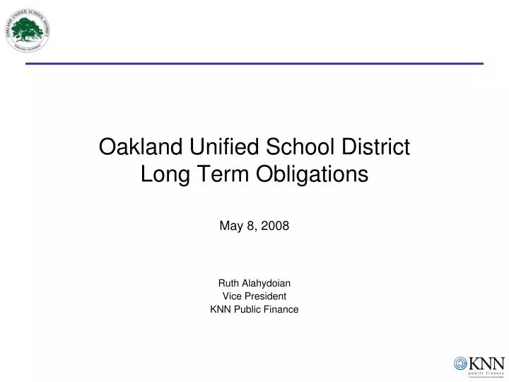 oakland unified school district long term obligations