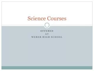 Science Courses