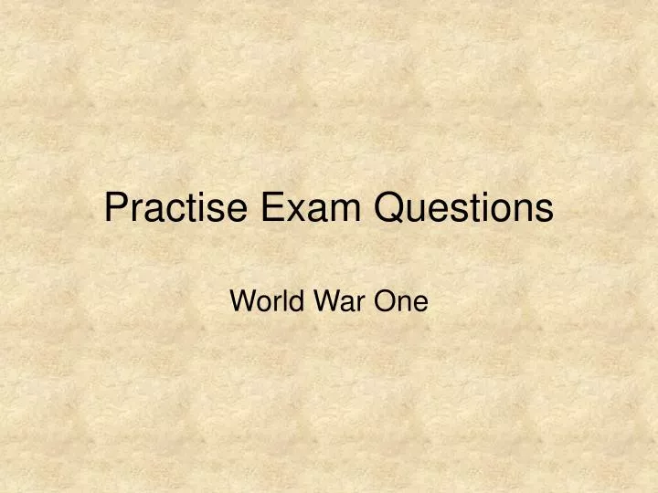 practise exam questions