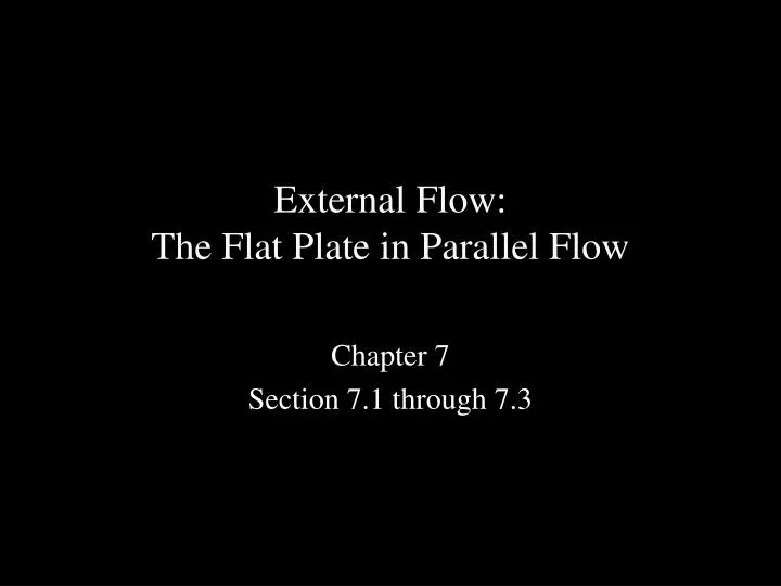 external flow the flat plate in parallel flow