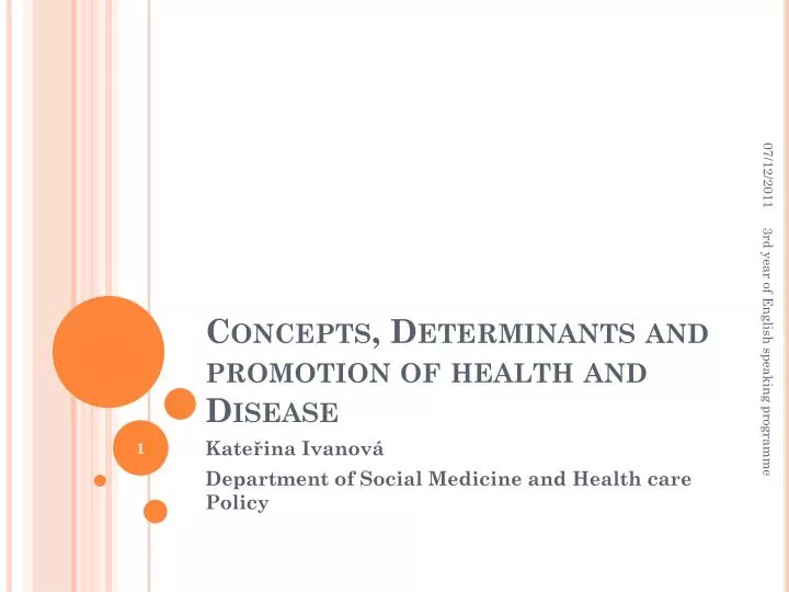 concepts determinants and promotion of health and disease