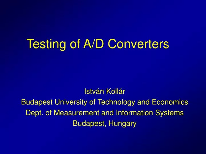 testing of a d converters