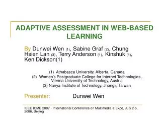 ADAPTIVE ASSESSMENT IN WEB-BASED LEARNING