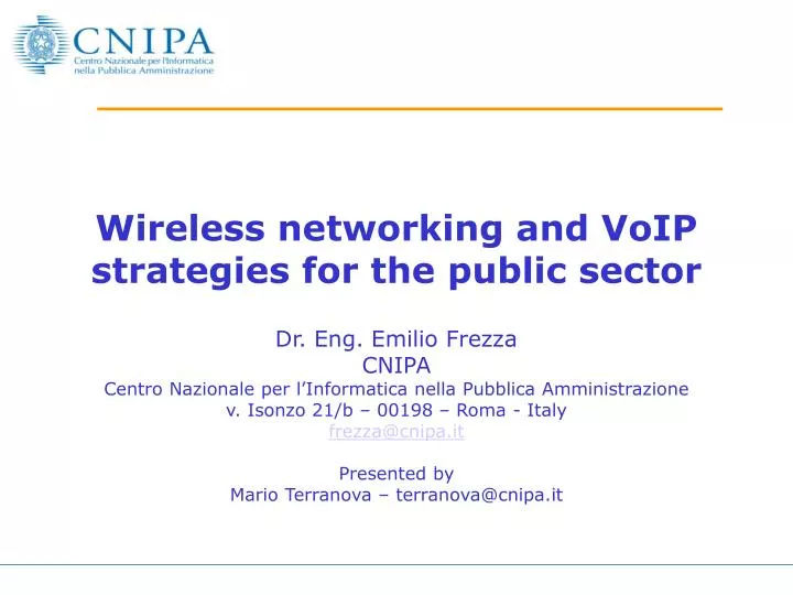 wireless networking and voip strategies for the public sector