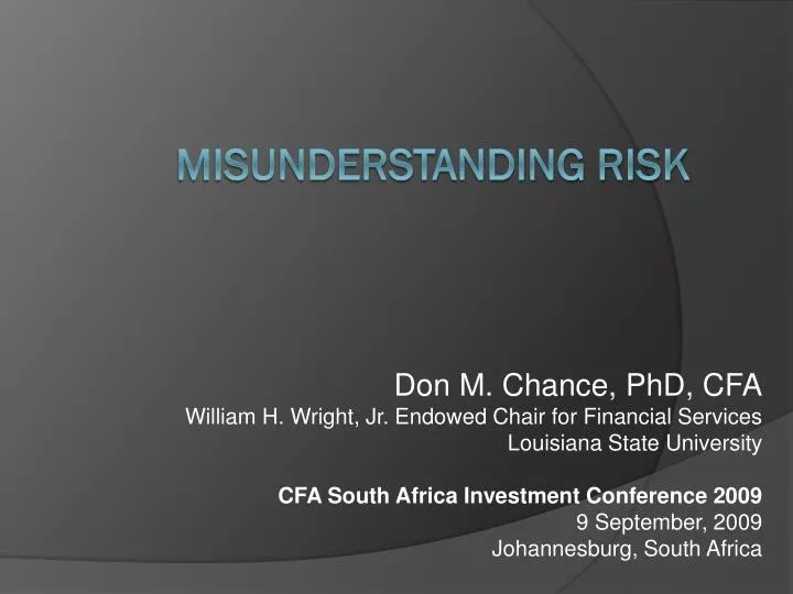 misunderstanding risk