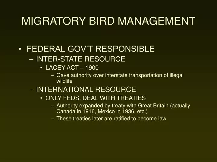migratory bird management