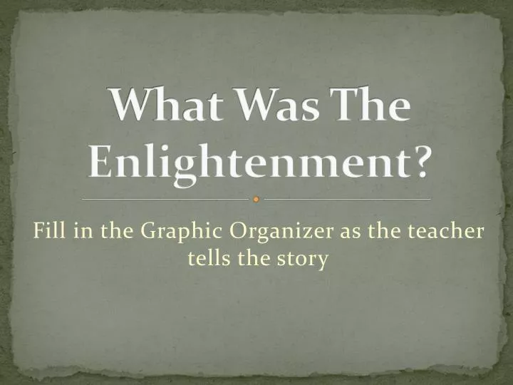 what was the enlightenment