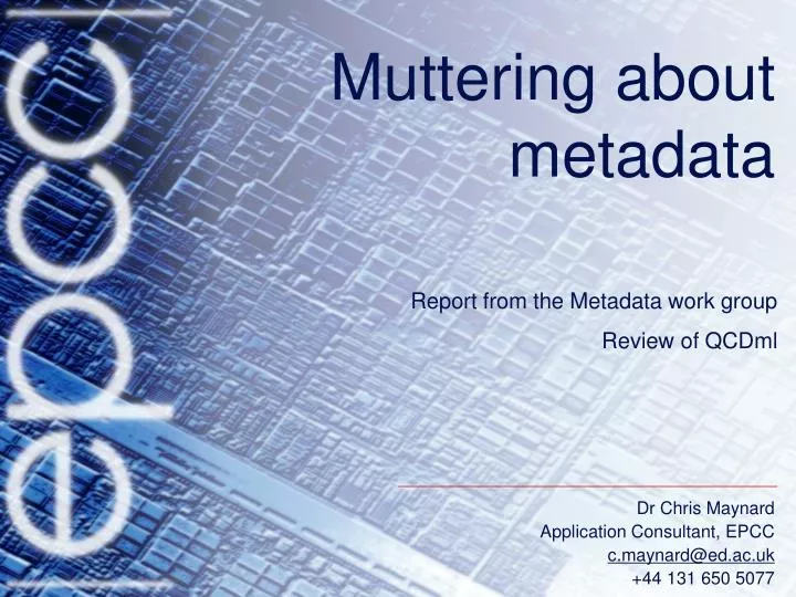 muttering about metadata