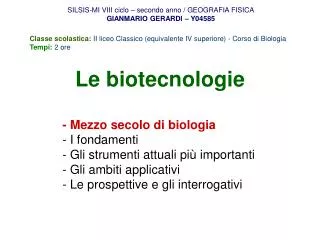 le biotecnologie