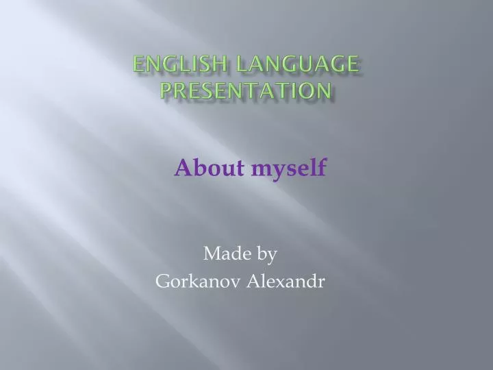 english language presentation