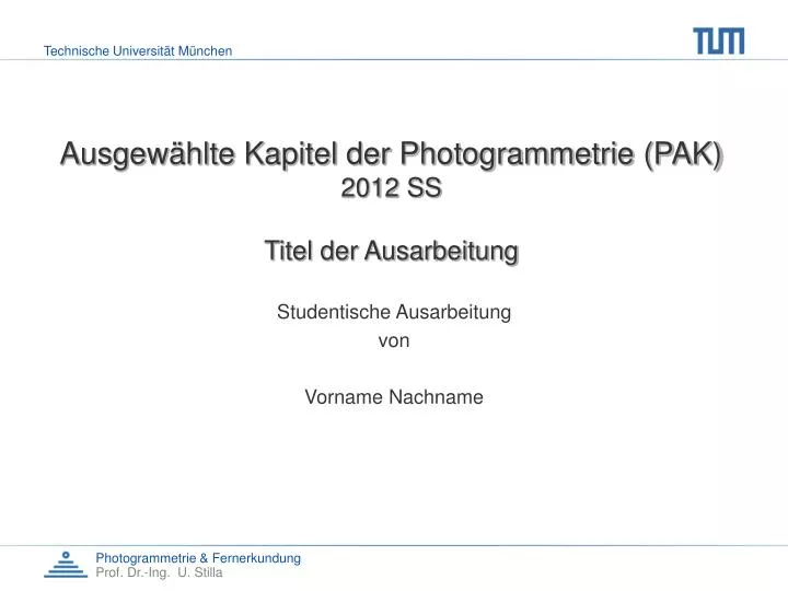 ausgew hlte kapitel der photogrammetrie pak 2012 ss titel der ausarbeitung