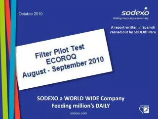 A report written in Spanish carried out by SODEXO Peru