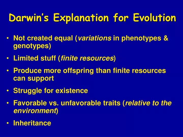 darwin s explanation for evolution