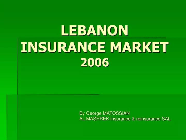 lebanon insurance market 2006