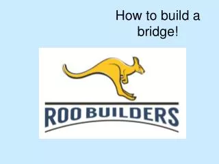 How to build a bridge!