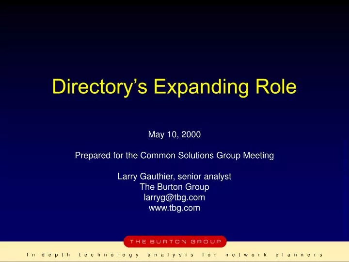 directory s expanding role