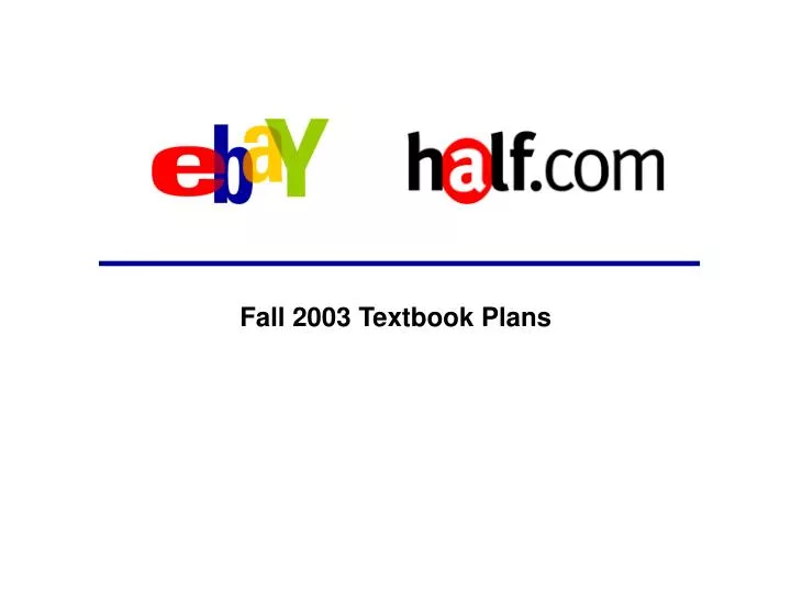 fall 2003 textbook plans