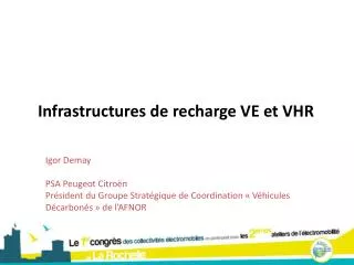 infrastructures de recharge ve et vhr