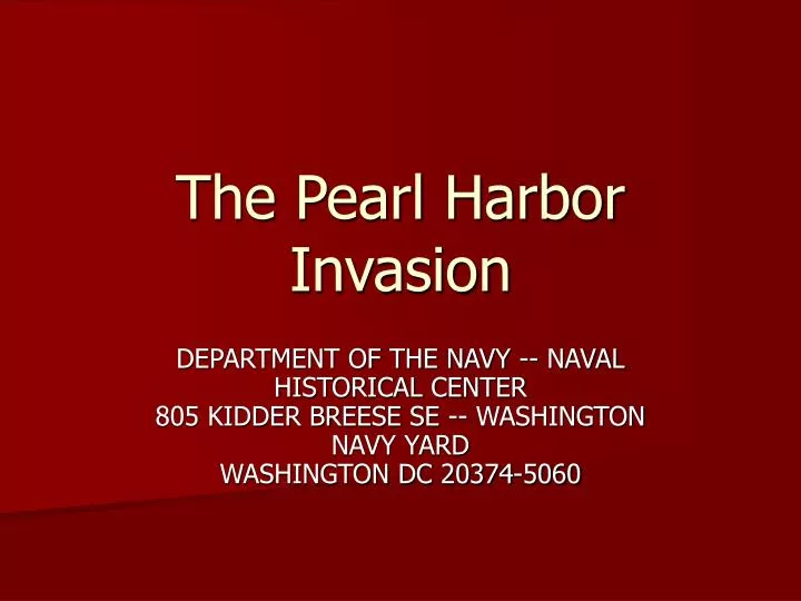 the pearl harbor invasion