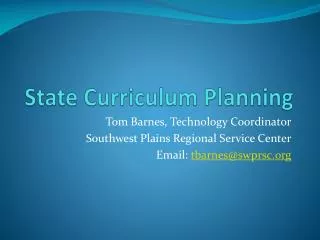 state curriculum planning