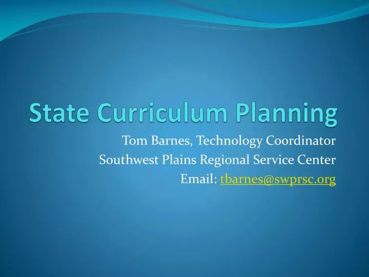state curriculum planning
