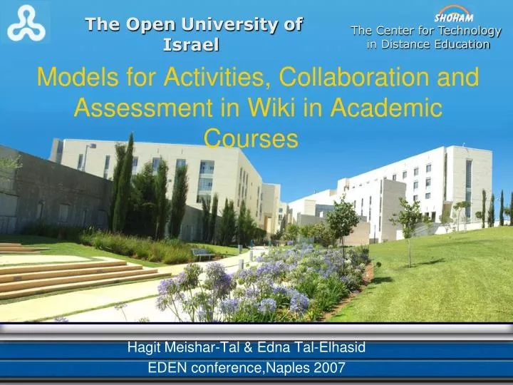 models for activities collaboration and assessment in wiki in academic courses