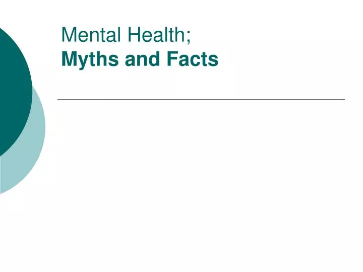 mental health myths and facts