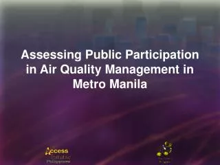 Assessing Public Participation in Air Quality Management in Metro Manila