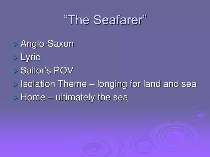 the seafarer